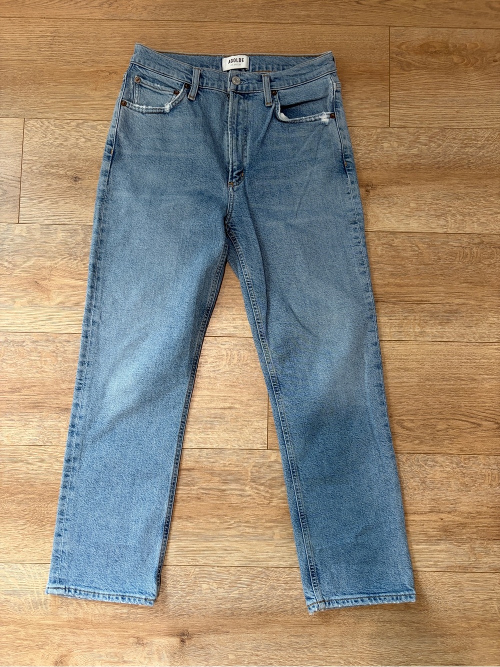 AGOLDE Wilder Light Wash High Rise Straight Leg Jeans Size 27